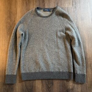 Polo Ralph Lauren Italian Merino Wool Crewneck Sweater Gray L Super Soft Luxury